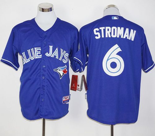 Blue Jays #6 Marcus Stroman Blue Alternate Cool Base Stitched MLB Jersey - Click Image to Close